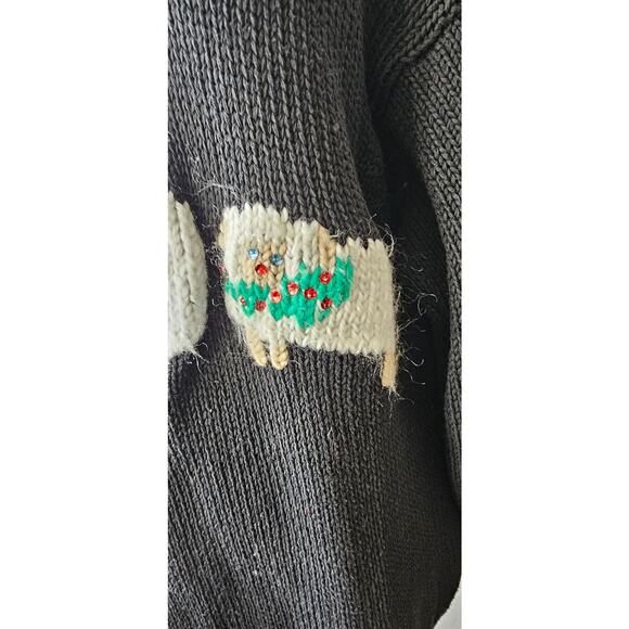 ONE OF A KIND Handmade Christmas Turtleneck Sweater Front Back Snowman Sm Med - Picture 3 of 8